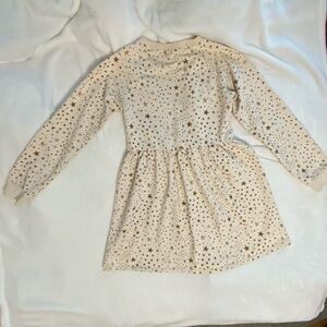 Rylee + Cru Dress Cream with Gold Stars